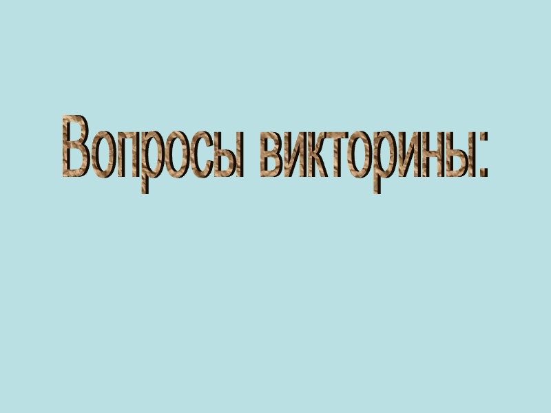Вопросы викторины: